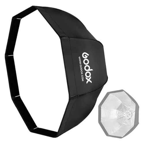 Godox Kit Octógono Softbox SB-UE 80 cm, Octa Guarda-Chuva Dobrável Softbox, Octabox Portátil com Suporte Bowens Speedring e Bolsa de Transporte para Estúdio Flash Monolight, Retrato e Fotografia de