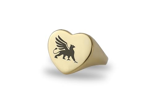 Bague griffon en or 14k : évitez les bijoux ternes avec notre anneau cœur personnalisé