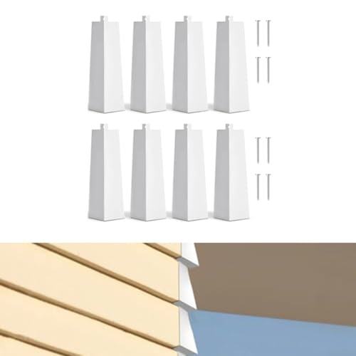 Cubiertas de esquina de aluminio de 8 pulgadas en blanco con clavos para jardín paquete de 8 4