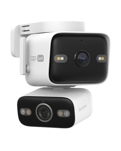 Tapo 4K Outdoor Dual Lens Pan/Tilt PoE/DC Wired Security Camera - 170 Wide-Angle + 8mm Zoom Lens Free Person/Vehicle Detect 360 View Subscription-Free SD Storage or Optional Cloud - C575D