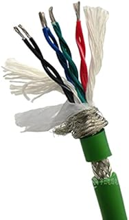 Davitu Wires & Cables - Drag Chain Data Cable 4,6,8,10,12,14 core 0.2,0.3mmÂ² 24,22AWG Ultra High Flexible Shielded Twisted Pair Green Towline Wire 5m - (Color: 8 core, Length: 5m, 0.3mm2 (22AWG))