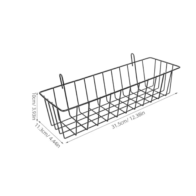 Ciieeo 2pcs Large Wire Hanging Baskets for Grid Wall Storage Versatile Metal Organizers for Kitchen Garage Bathroom Iron Construction Easy to Install