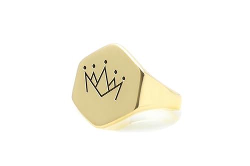 Bague de la reine style chevalière de la couronne et bijoux royaux gravés