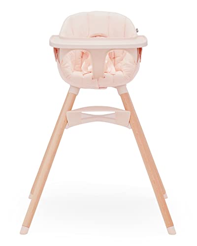 Lalo The Chair Convertible 3-In-1 High Chair - Wooden High Chair For Babies And Toddlers, Baby High Chair With Dishwasher Safe Tray, Adjustable Footrest & Machine Washable Cushion, Grapefruit #TOP2