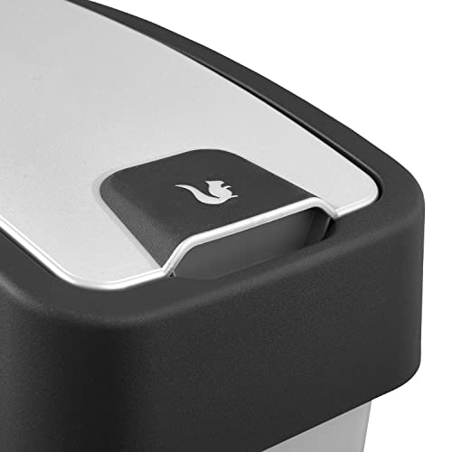 keeeper Premium Abfallbehälter mit Flip-Deckel, Soft Touch, 10 l, Magne, Silber – Bild 7