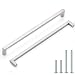 Probrico 5 Pack Square Drawer Pulls 12-3/5" (320mm) Hole Centers Modern Stainless Steel Brushed Nickel Cabinet Pulls Drawer Dresser Handles Kitchen Hardware