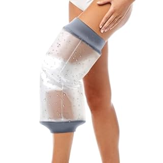 COMFYTHERA Housse de plâtre imperméable pour douche et plaie du genou pour adulte - Sac de douche étanche pour remplacement chirurgical - Réutilisable (genou D)