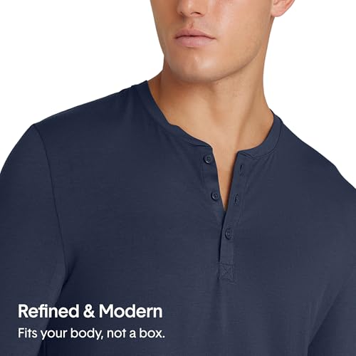 Image of Tommy John Men's Second Skin Modal Long Sleeve Henley Sleep Top