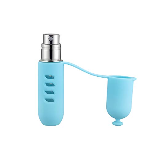 Yeejok 5ml Refillable Perfume Atomizer for Travel, TSA-Approved Portable Mini Empty Cologne Spray Pump Bottle Pocket Size Perfume Container for Men and Women, Blue