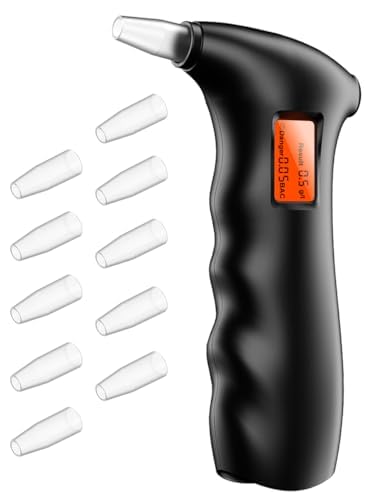 Breathalyzer,Portable Breathalyzer for Alcohol Personal Alcohol Breathalyzer Tester with LCD Display and Reusable Mouthpieces for Personal&Professional Use