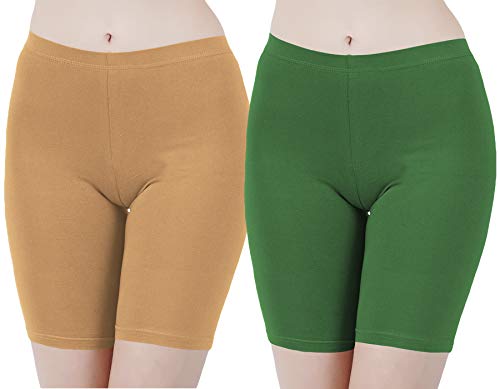 Image of Buy That Trendz Cotton Lycra Tight Fit Stretchable Cycling Shorts Womens | Shorties for Active wear /Exercise /Workout /Yoga /Gym /Cycle /Running Red Grey Combo Pack of 2