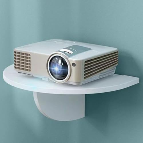 Soporte de pared de madera blanca para proyector y enrutador con accesorios incluidos 6