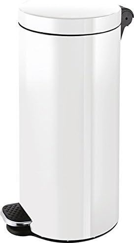 Z22223014 Pedal Bin Made of Steel with Plastic Inner Bucket with Handles 30 Litre, White