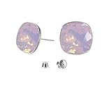 Farbe - Viele Farben Crystals & Stones *VIELE FARBEN* Silber 925 *SQUARE* - Ohrstecker mit Kristallen von Swarovski® - Schön Ohrringe Damen Ohrstecker - Wunderbare Ohrringe mit Schmuckbox (Rose Water Opal)