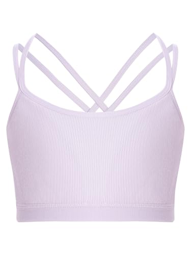 Kaerm Kids Girls Cotton Training Sport Bra Double Shoulder Straps Crop Tops Cami Gym Workout Camisole