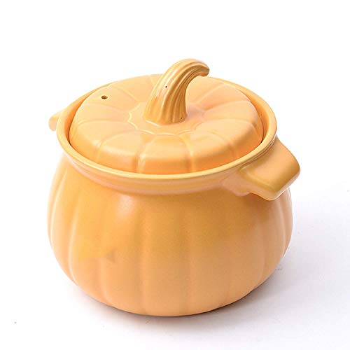 Kreativer kürbisförmiger Auflauf, Haushaltskeramik-Eintopf, geeignet für Induktionsherd, 2,9 l