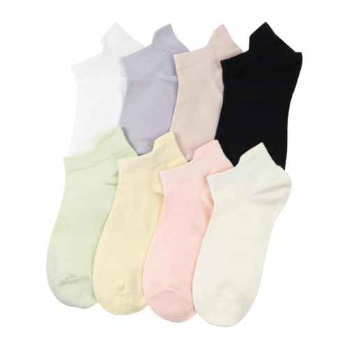 Image of No Show Socks Women - Womens Ankle Socks Low Cut Non Slip Flat Boat Line Cotton Sock 10 Pairs