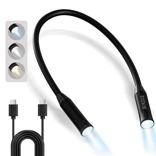 300 Lumens Outdoor Neck Light & Book Light with 3800mAh Rechargeable Battery, for Mechanics, Camping, Hunting, DIY Projects, Reading - Durable Aluminum Alloy Housing-3 Color Temp & 2 Lighting Modes