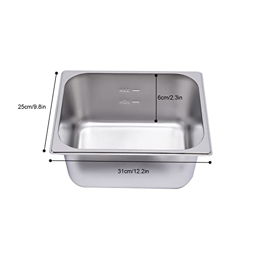 Elektrisch Warmhaltebehälter 3 x 6L, Edelstahl Buffetwärmer Speisenwärmer Buffetbehälter mit Deckel & Ablasshahn, Einstellbares Thermostat 30-80℃, Chafing Dishes Speise Wärmer – Bild 6