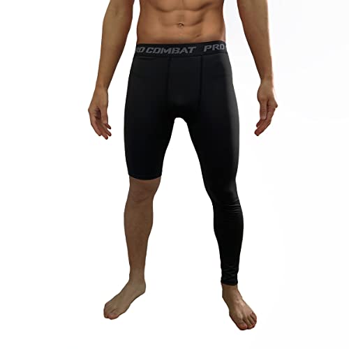 Jonscart One Leg Compression Tights Long Pants Basketball Sports Base Layer Underwear Active Tight (Black-Left-Long,Medium) #TOP3