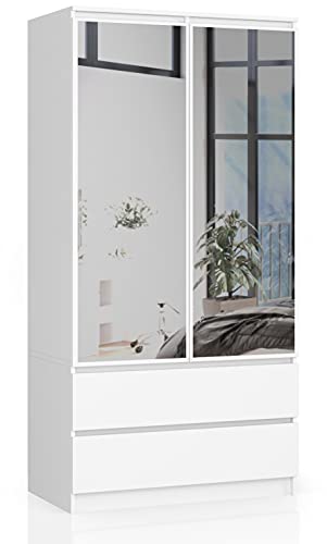 STILE: L'aspetto semplice ed elegante di questo armadio è perfetto per gli interni in stile minimalista. Lo specchio ingrandisce visivamente la stanza. Colore bianco.