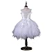 Girls' Special Occasion Dresses Girls Princess Pettiskirt Flower Wedding Dress Children Host Model Catwalk Piano Performance Dress Short Evening Dress (Color : White Size : 120cm) (White 110)