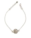 Pulsera Pulsera Virgen del Camino Neocatecumenal octogonal plata de ley y macrame