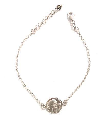 Bracelet Vierge du Chemin Néocatécumenal médaille octogonale argent 925
