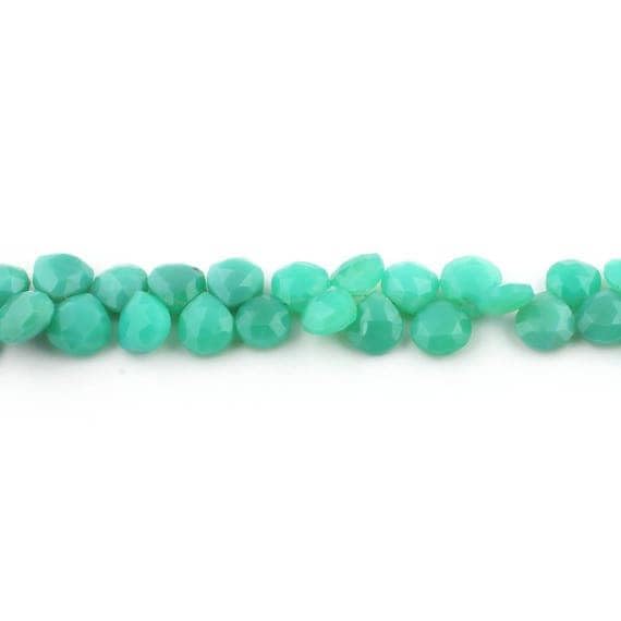Chrysoprase naturelle en perles cœur briolettes facettées 11mm LKBEADS fil pierre verte lithothérapie