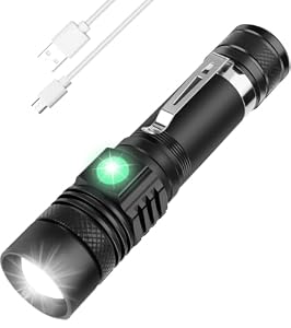 flintronic Taschenlampe LED Aufladbar, Superhelle Zoombar LED Taschenlampen mit 4 Modi, Taktische Wasserdichte Taschenlampen für Kinder, Angeln, Notbeleuchtung, Camping