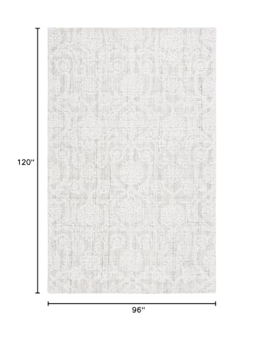 Image of SAFAVIEH Area Rug 8x10 - Ebony Collection - Large - Grey & Ivory, Handmade Wool, Ideal for Living Room, Bedroom, Office, Dining Space (EBN111F)