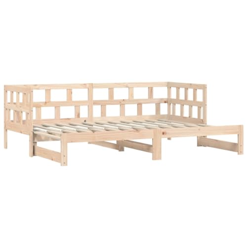 vidaXL Sofá Cama Nido Madera Maciza de Pino 90x190 cm, diván con Nido, sofá Cama, sofá diván, divanes con Nido, Cama de Invitados, sofá Cama