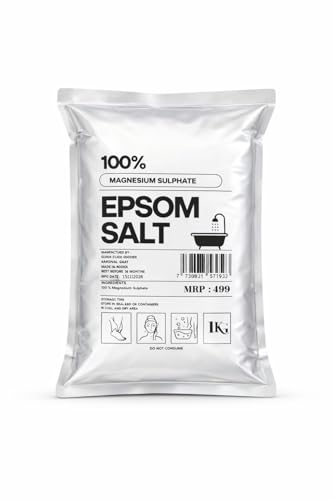 Image of Epsom Bath Salt Crystal and Bath | For refreshing bath soak, relieves aches & pain - 1KG