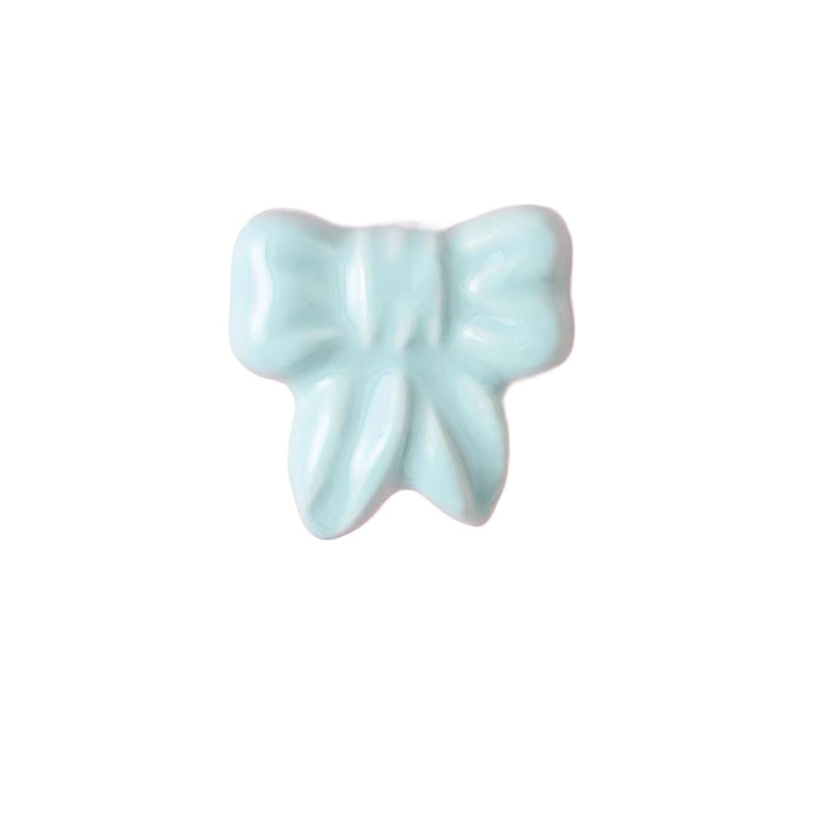 Paqwtyb Green Knob Pulls, 1 Pc Ceramic Butterfly Knot Bedroom Cute Home Decor Wardrobe Dresser Pulls