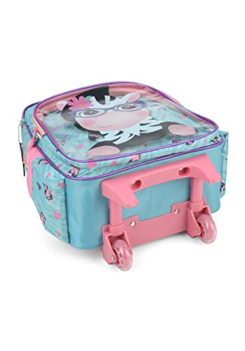 Mochila De Rodinha Infantil Estampa de Bichinhos Linha Petit Up4you Ref.37722 (Azul)