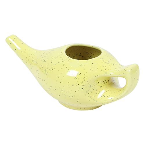 Image of Leak Proof Durable Porcelain Ceramic Neti Pot 220 ML for Natural Nasal Cleansing | Natural Treatment for Sinus, Infection and Congestion Microwave and Dishwasher Friendly (Yellow Matt)