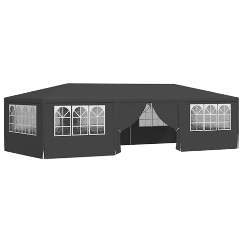 vidaXL Profi Partyzelt mit Seitenwänden UV-beständig Wasserbeständig Pavillon Festzelt Gartenpavillon Gartenzelt Garten Bierzelt 4x9m Anthrazit 90g/m²