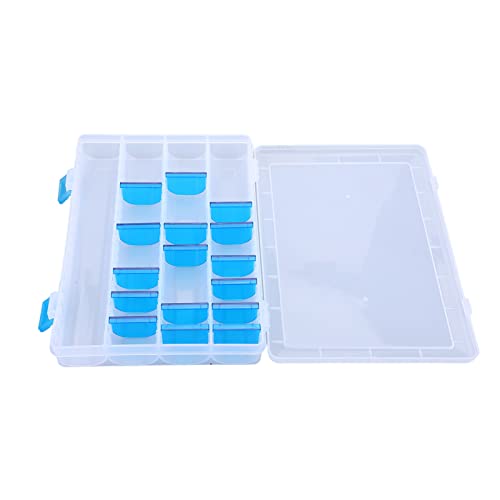 Caja de Pesca Transparente Portátil de Plástico 10x7x2in EVTSCAN con Bandeja Ajustable miniatura 3