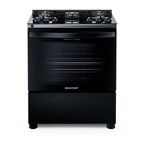 Fogão Brastemp 5 Bocas Preto Com Mesa de Vidro e Turbo Chama - BFS5VCE BIVOLT