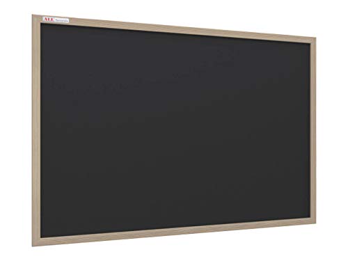 ALLboards Lavagna da Gesso Nera con Cornice in Legno Colorata | 60x40 cm Cornice Naturale | Scrivibile con Gessetti e Facilmente Cancellabile | Design elegante e moderno