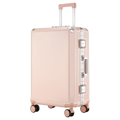Carry on Luggage Ultra Lightweight Hard Shell Suitcase Cabin Size Wear Resistant Aluminum Frame 360 ° Universal Wheel TSA Password Lock,Pink,22in