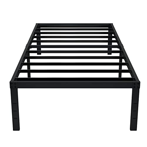 Emoda 16 Inch Platform Twin Xl Bed Frames No Box Spring Needed, Heavy Duty Metalbed Frame, Noise Free, Easy Assembly, Black #TOP6