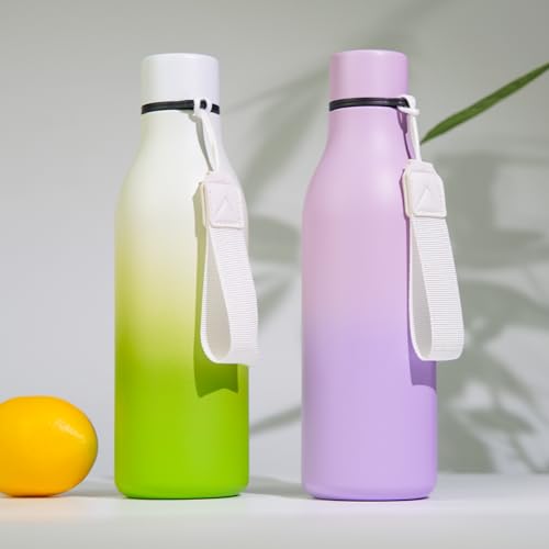 Image of BJPKPK Insulated Water Bottles, 25 oz Stainless Steel Metal Water Bottle with Strap, BPA Free Leak Proof Jugs, Mugs, Flasks, Reusable Thermal Flasks for Sports & Travel, Dreamy Purple