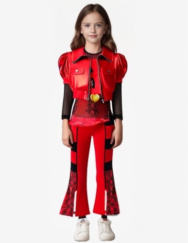 Disfraz Rise of Red para niñas 5-14 años 4 piezas rojo miniatura 4