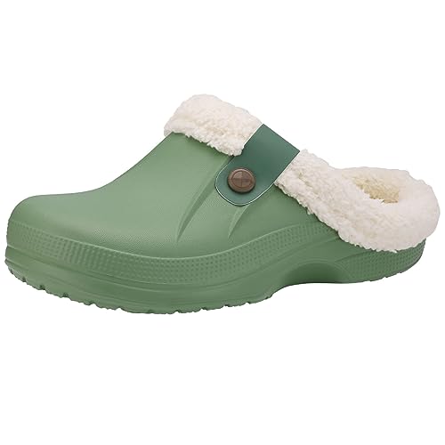 Image of Beslip Fur Lined Clogs for Women & Men Fuzzy Slippers with Memory Foam