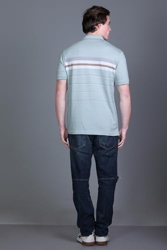 Image of SANE ORIGINALS T-Shirt for Men with Pocket || Textured Striped Polo for Men