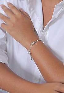 Elli Armband dames kruis hart Infinity anker ster in 925 sterling zilver, 160, facetgeslepen, Zonder Elli Armband dames kruis hart Infinity anker ster in 925 sterling zilver, 160, facetgeslepen, Zonder