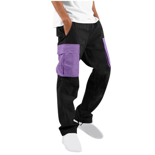 Mens Casual Pants Relaxed Fit Cotton Cargo Pants Hiking Workout Athletic Casual 2025 Sweatpants for Men Multic-Pocket