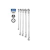 MOUNTAIN RM6, 5 Piece Metric Double Box Universal Spline Reversible Ratcheting Wrench Set, Extra Long Chrome Vanadium Steel, 90 Tooth, 4 Degree Swing Arc, Flexible Design for Hard to Reach Fasteners
