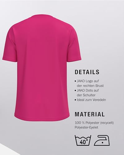 JAKO Unisex T-Shirt One, deep pink, S – Ansicht 5
